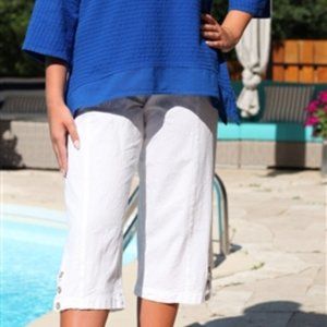 Ezze Wear 100% Cotton White Capris